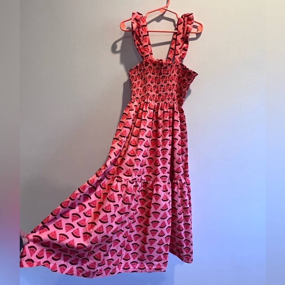 NWOT Tea Collection Smocked Watermelon Sun Maxi Dress, Girls size 10 - Picture 6 of 6